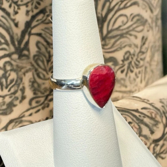 Faceted Raw Ruby Sterling Silver Ring (Sz 6) - Picture 12 of 12